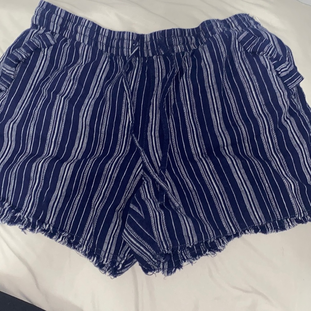 White and navy blue striped shorts, negotiable